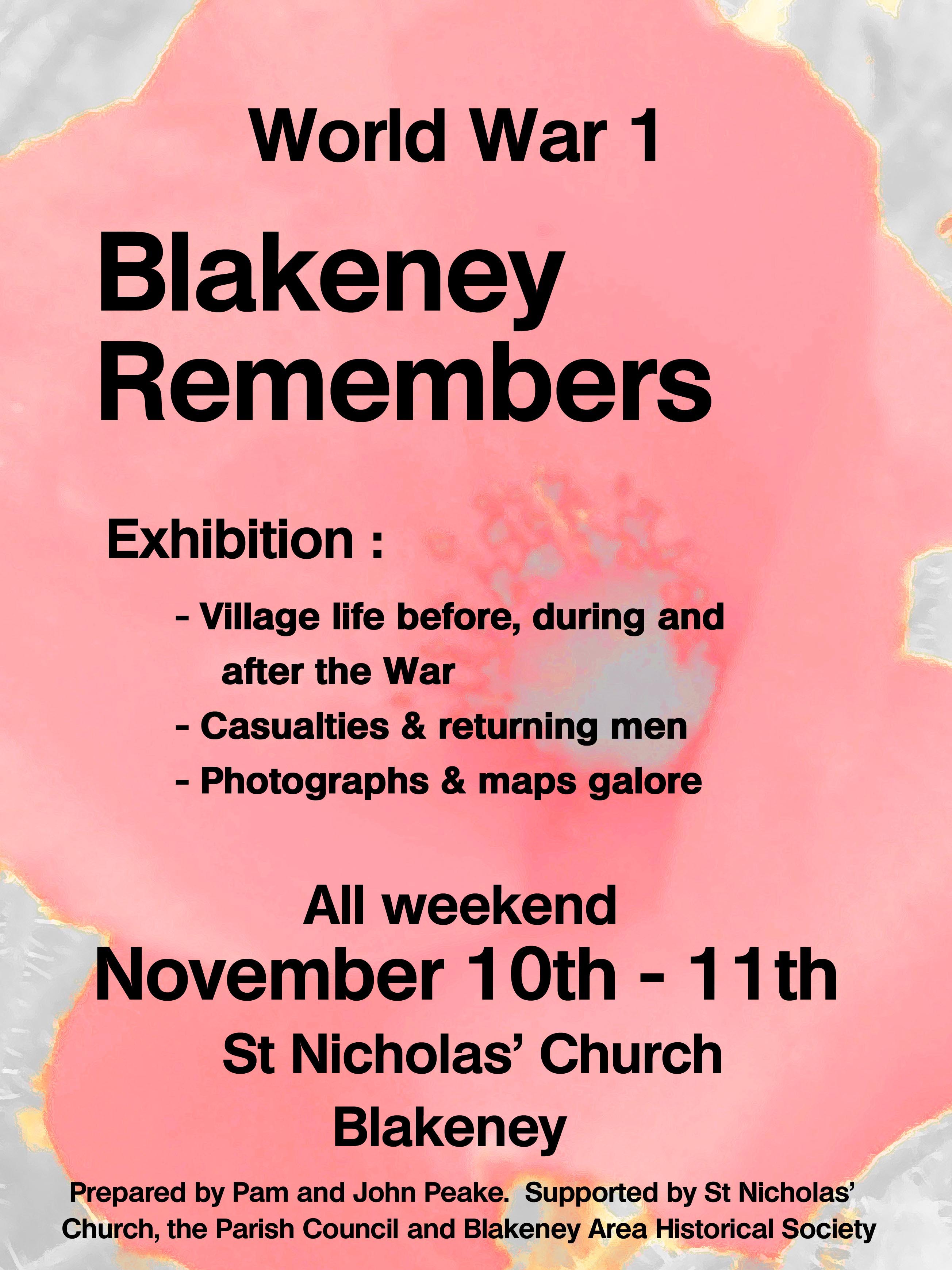 WW1 Blakeney Remembers Exhibition