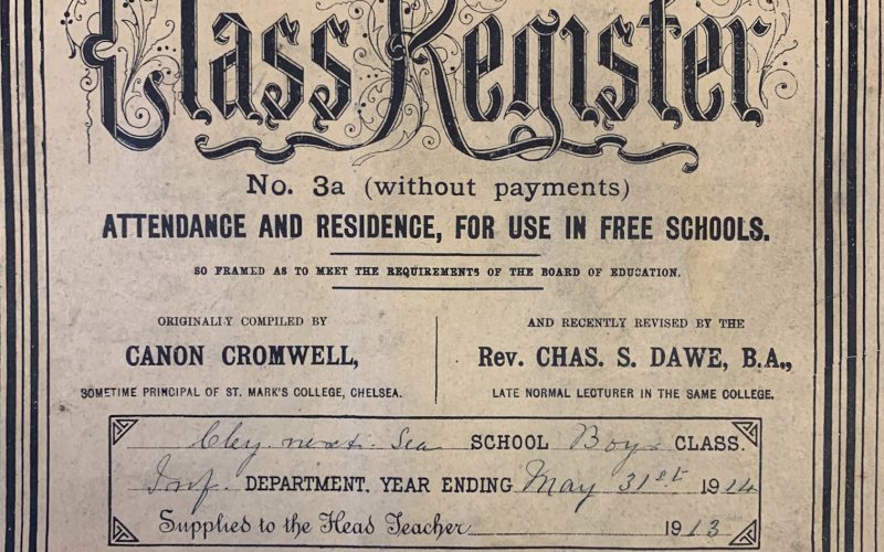 Cley School Infant Boys Class Register end-May 1914