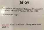 Plan of an Estate at Blakeney, Wiveton and Langham, Auction 18 July 1906