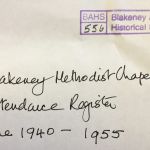 Blakeney Methodist Chapel: Attendance Register June 1940-1955