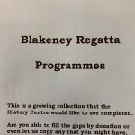 Blakeney Regatta Programmes